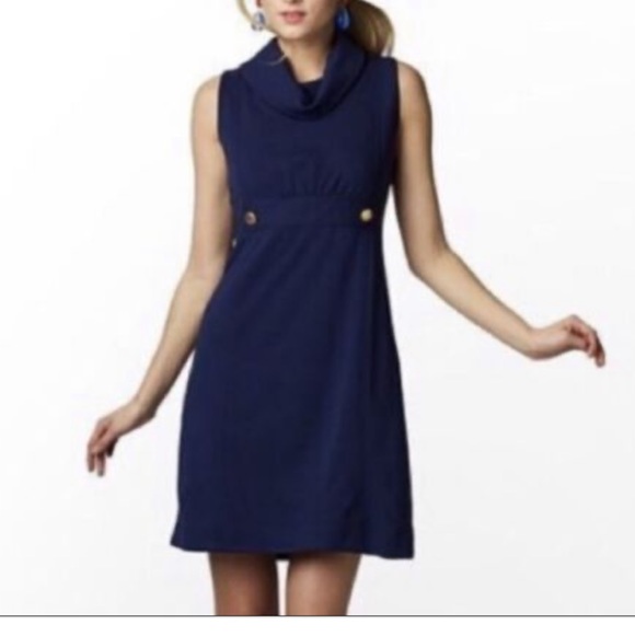 Lilly Pulitzer Finn Ponte Knit Cowl Neck Dress- Black Size: XSmall - Picture 1 of 3